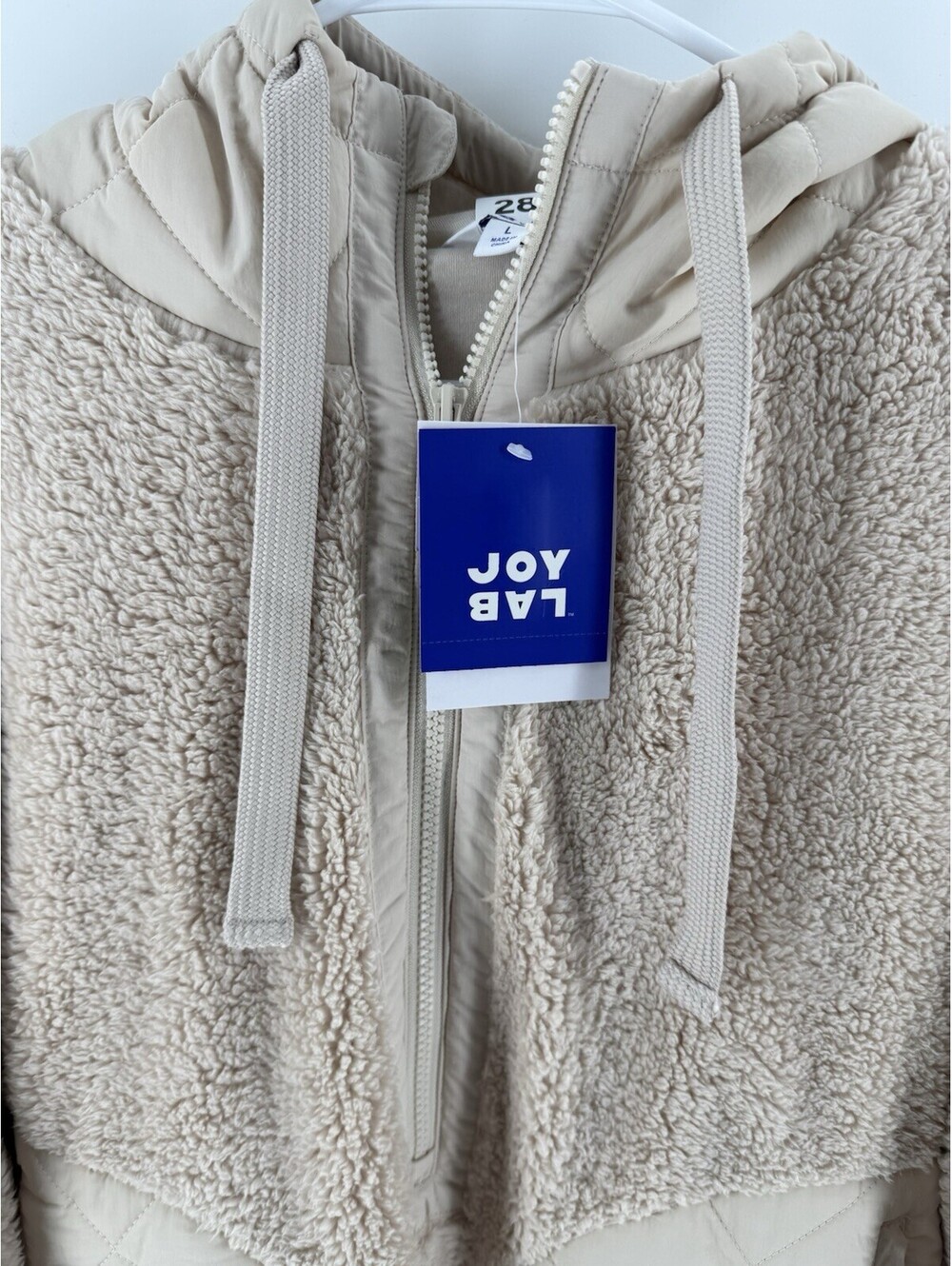 Joy Lab woman's size L long sleeve 1/2 zip extra soft pullover Tan NWT - Picture 3 of 8